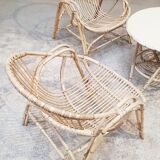 Rattan armchairs and table