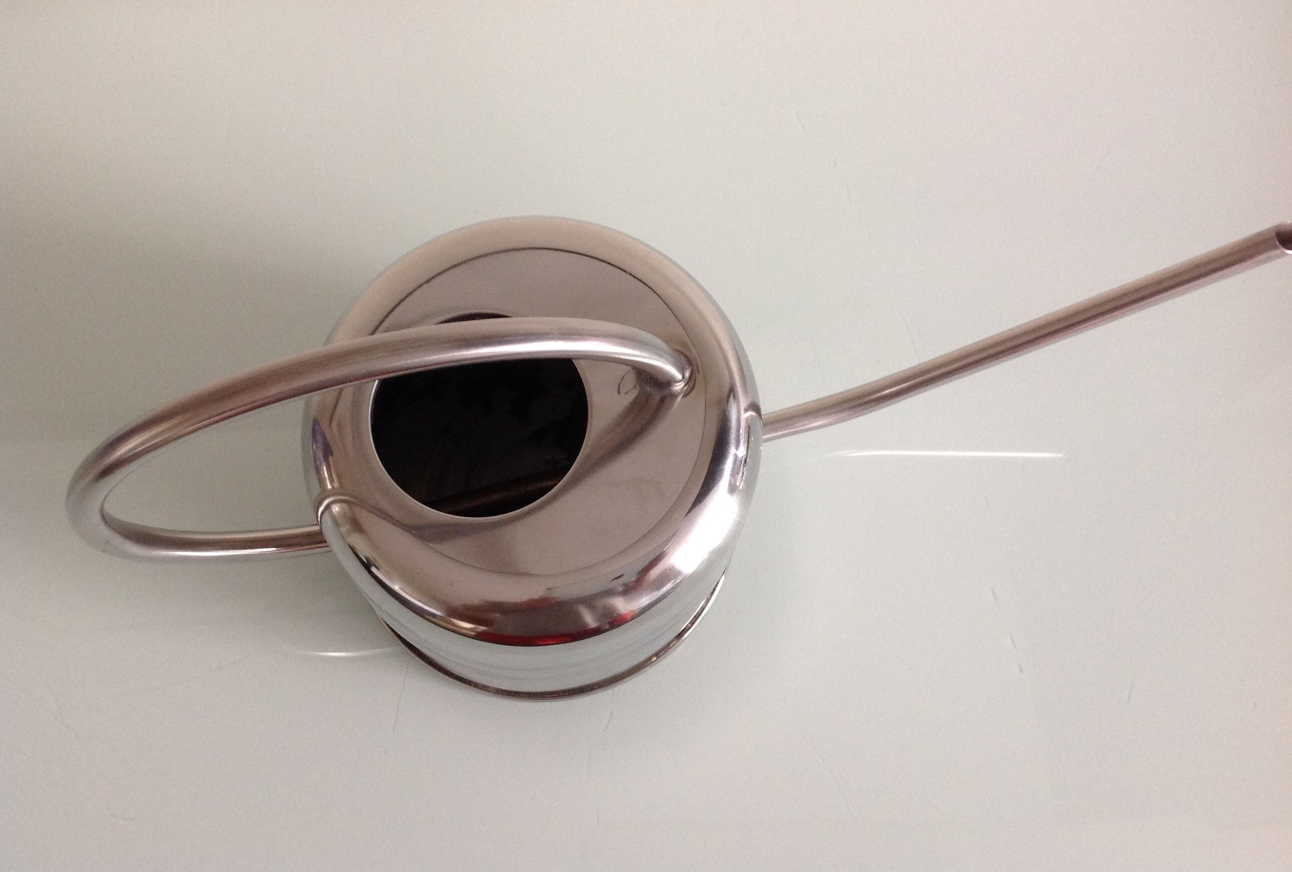 Chrome metal watering can/ vintage 60s-70s