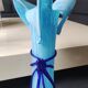 Large Murano Vase Floral Design, Opaline. Relief Ribbon Bow Decor