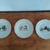 Lot 3 plates tacot vintage car porcelain