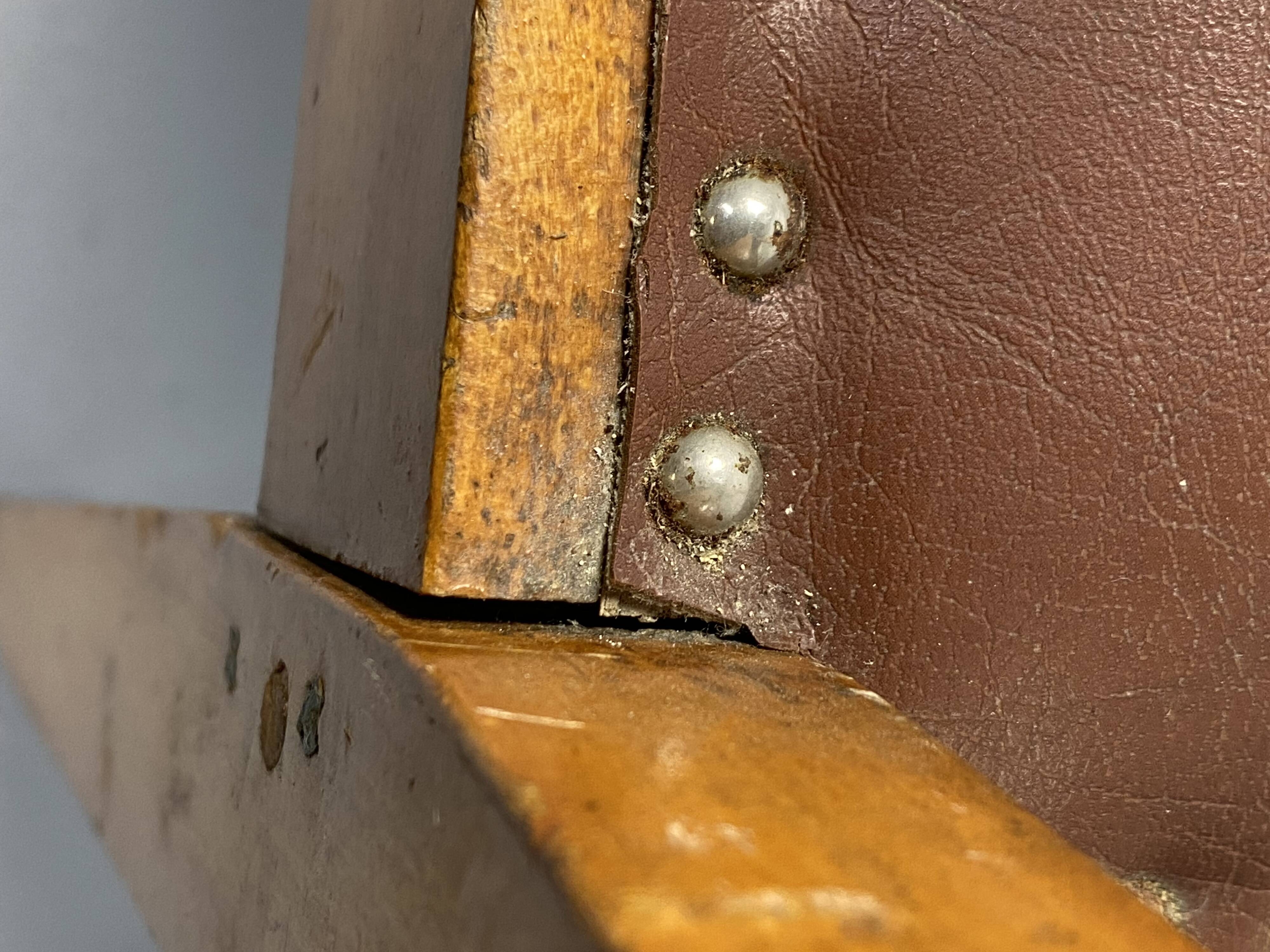 Wooden and leather chairs