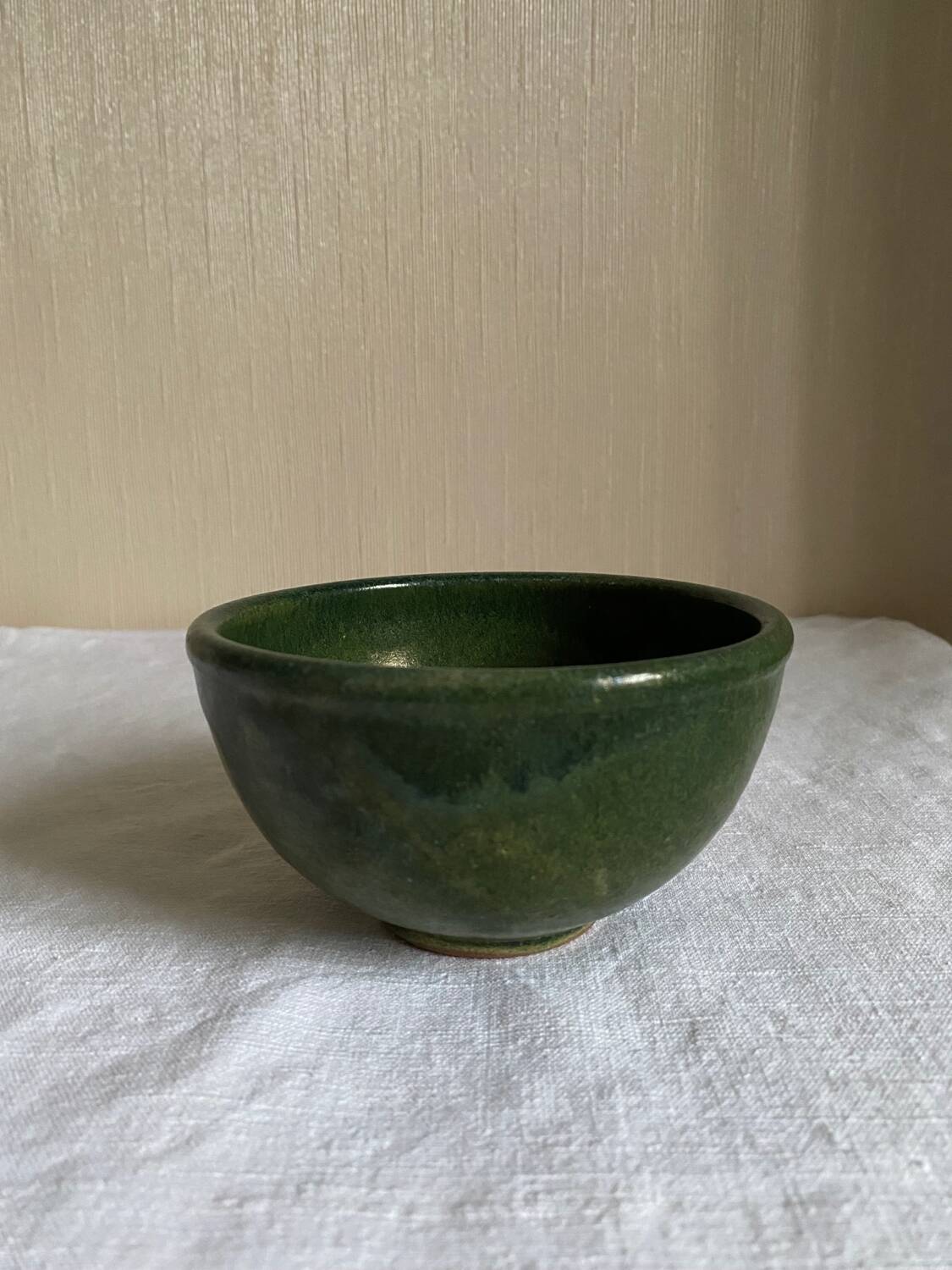 Green glazed terracotta bowl