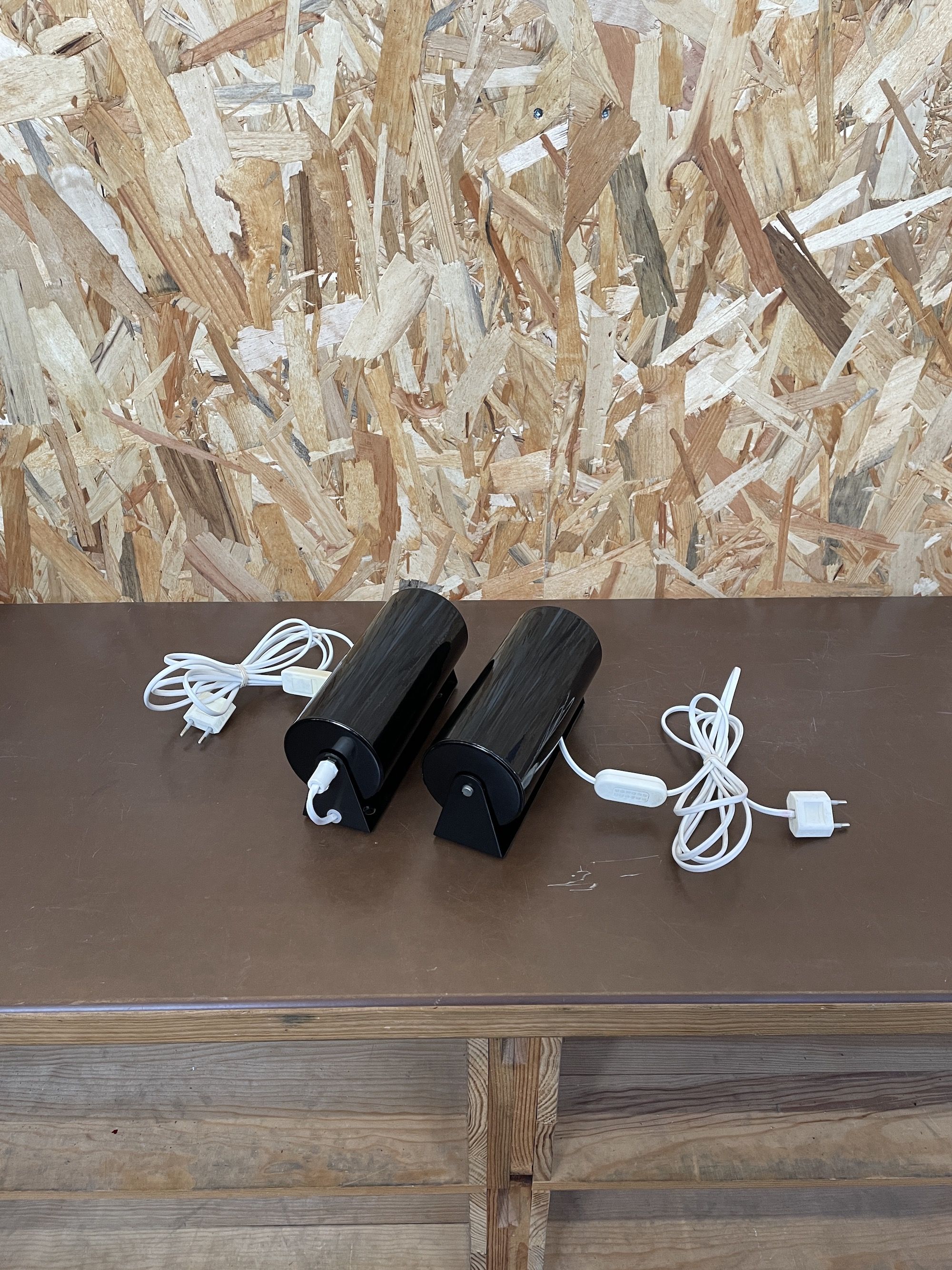 Pair of black swivel wall lamps V413 by Ikea - 1980s