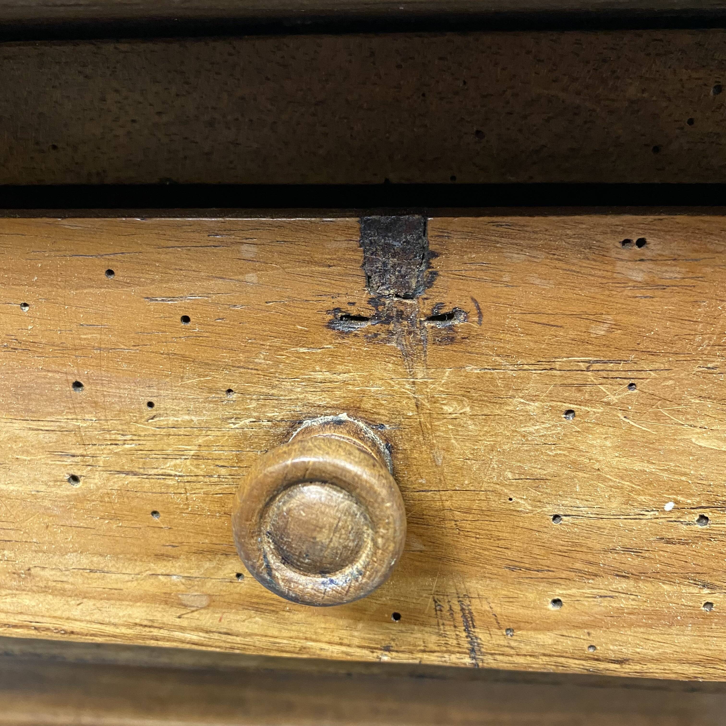 Old wooden farmhouse table