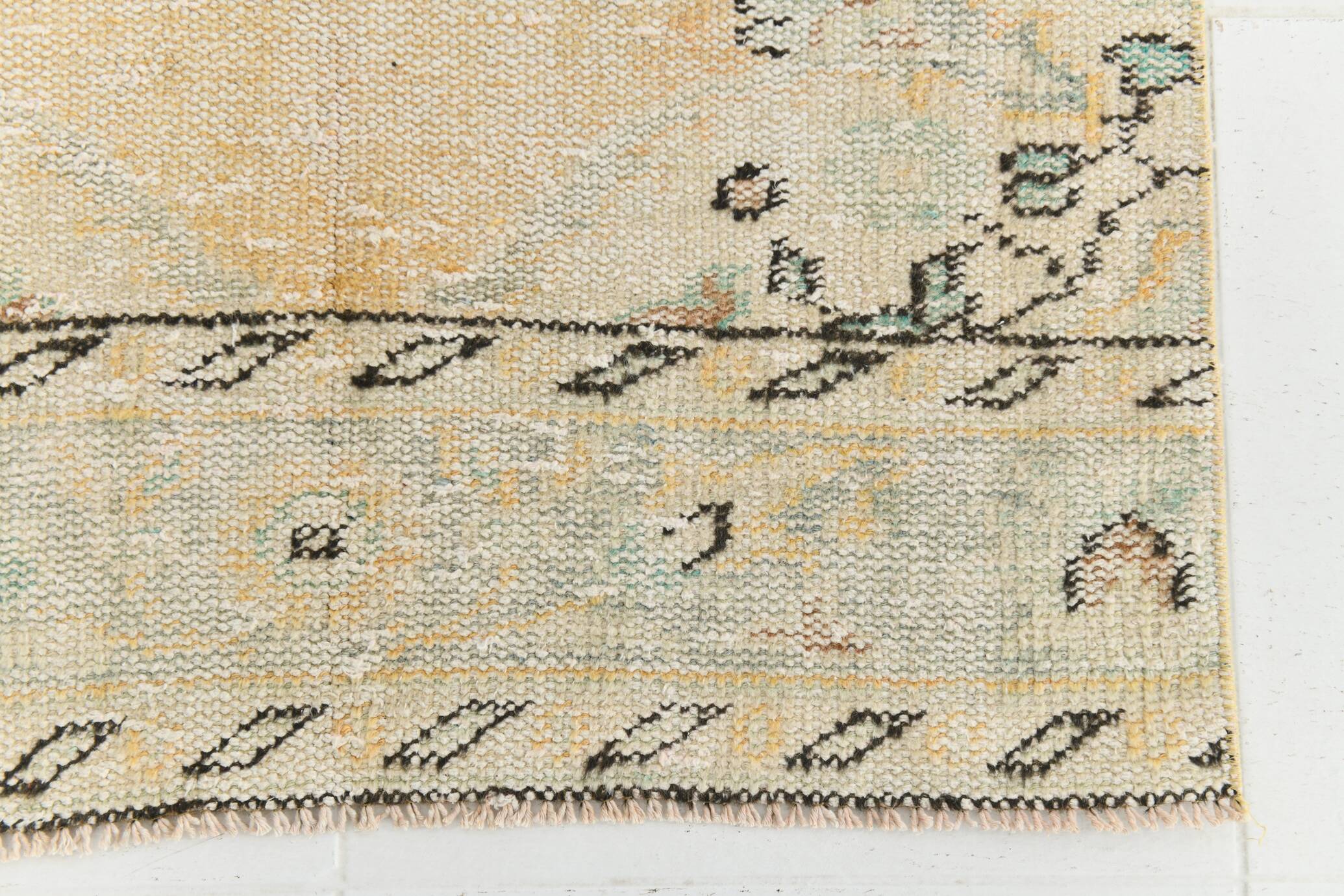 3x9 Beige & Yellow Turkish Vintage Runner Rug, 80x281Cm SK 23538