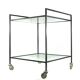 Minimal steel and wired glass sixties tea trolley