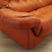 Canapé en cuir rouge, design italien, années 1970, fabricant : PelleRossi