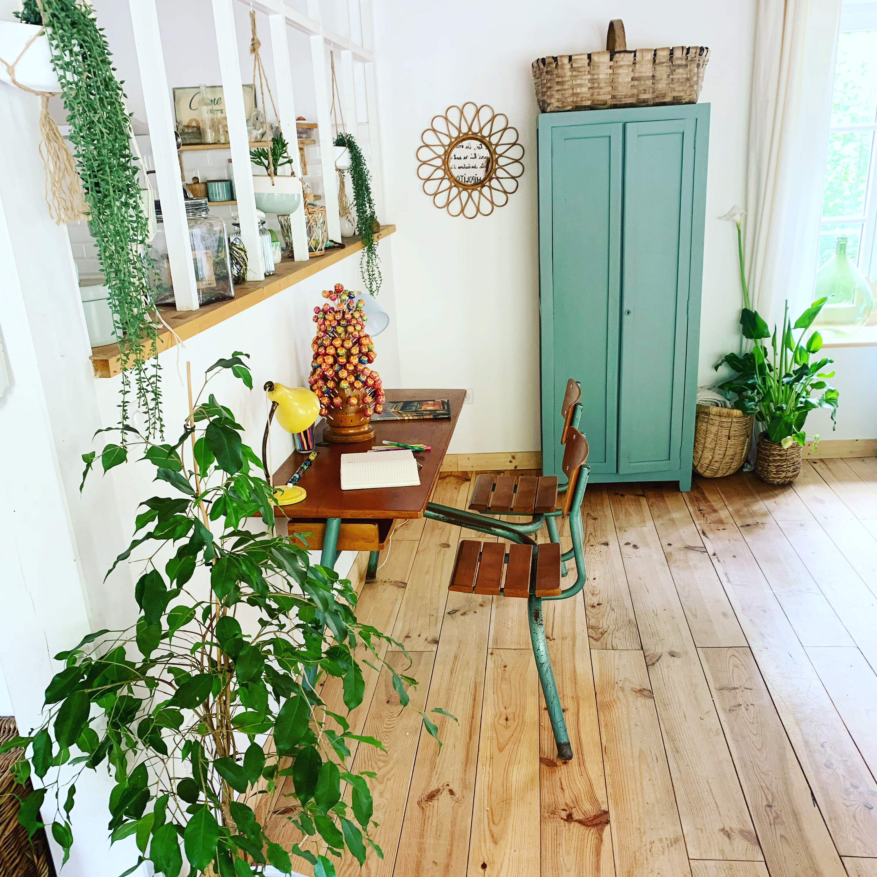 Double school desk from the 1950s