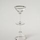 Lot de 6 verres à cocktail, Martini, liseré chromé, Art Déco, 1930