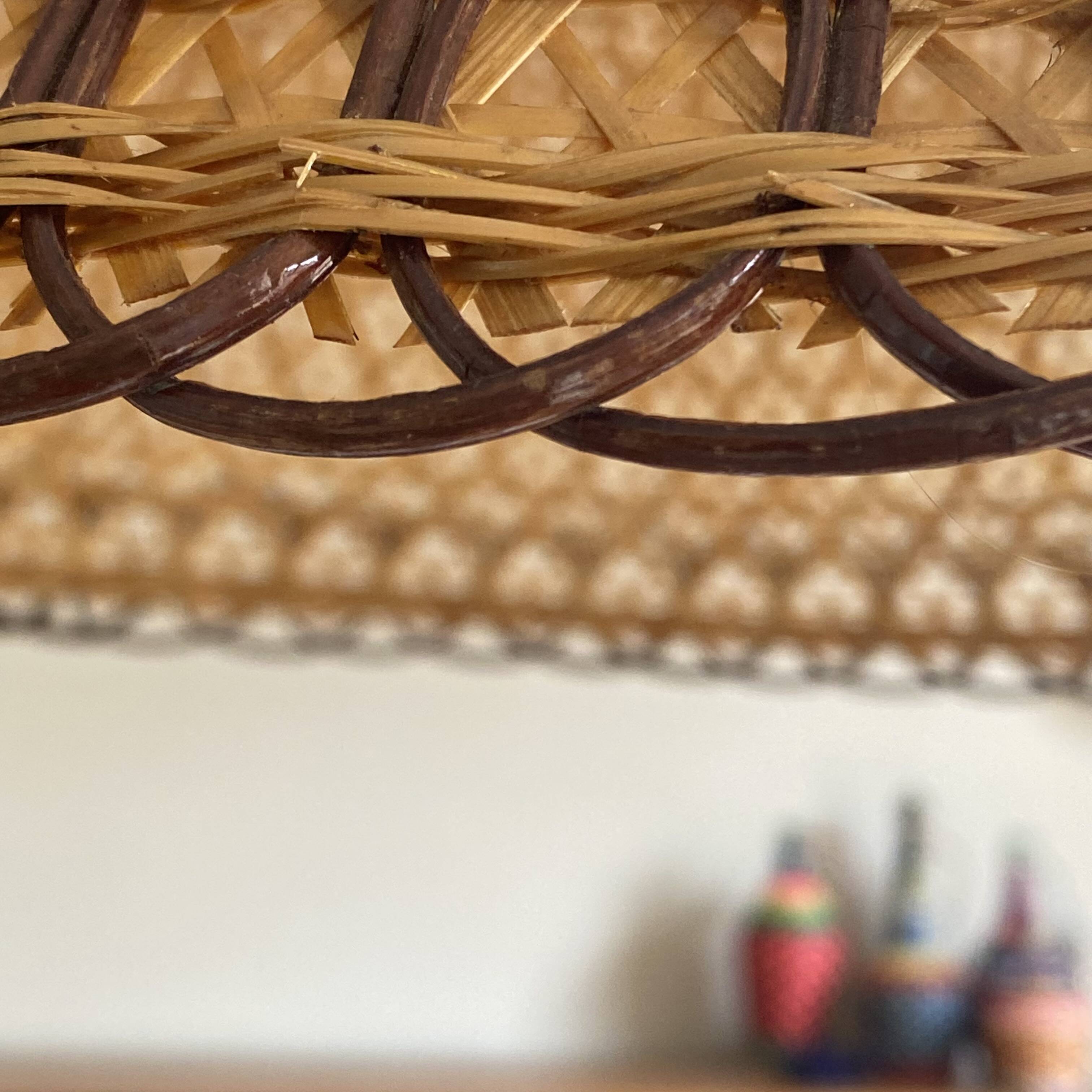 Vintage rattan chandelier pendant light decoration