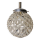 Portuguese Mid Century clear crystal acrylic tall hanging lamp for high ceilings, 1960s