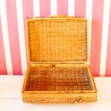 rectangular wicker suitcase