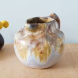 Art Nouveau pitcher in flamed stoneware, 20s