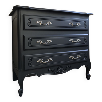 Revamped vintage black chest of drawers