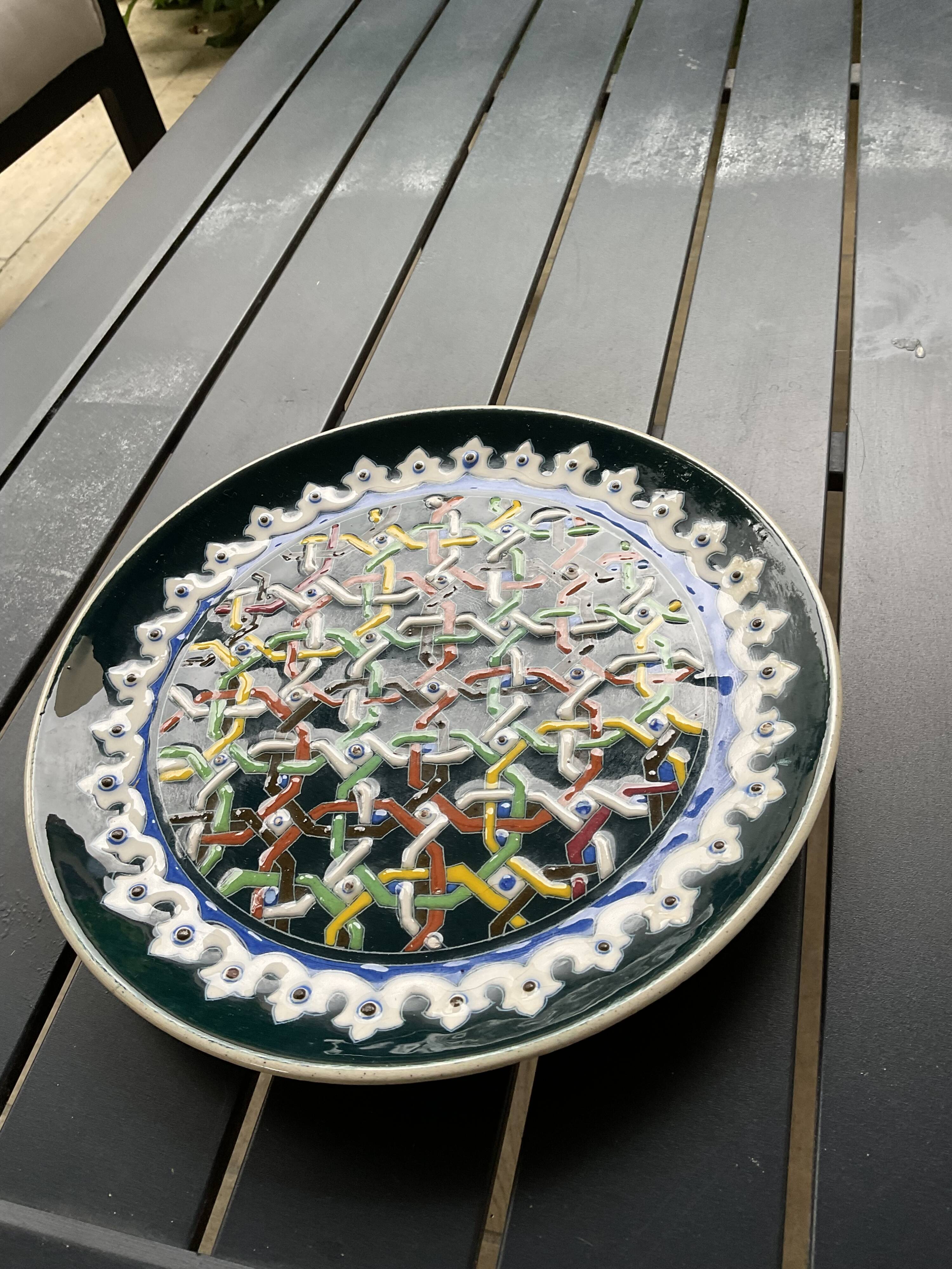 Antique Kutahya Enamel Plate