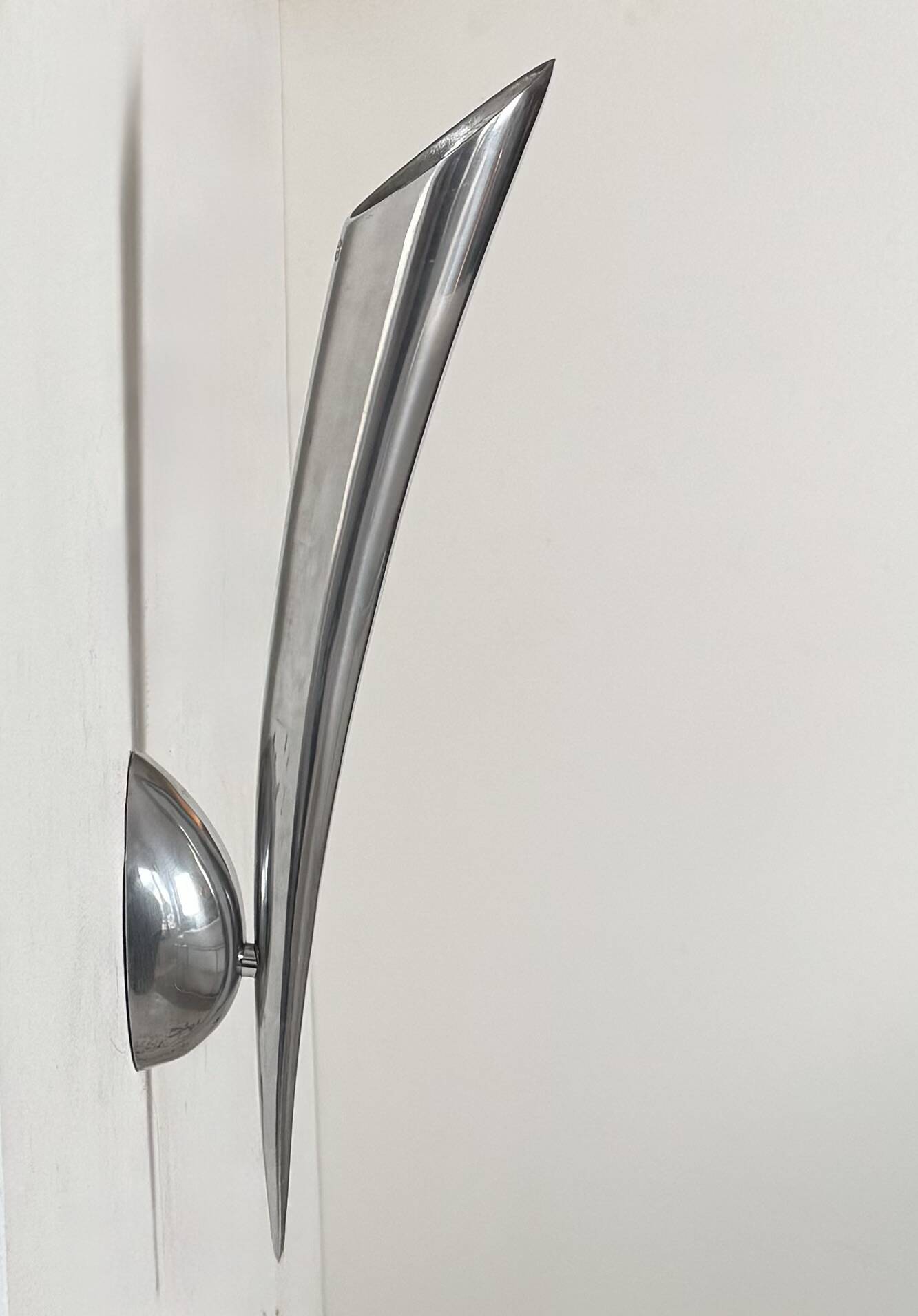 Vintage modernist wall light, chrome metal, France, 1970.