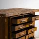 Industrial drawer unit in pine and iron – Central Europe, circa 1950