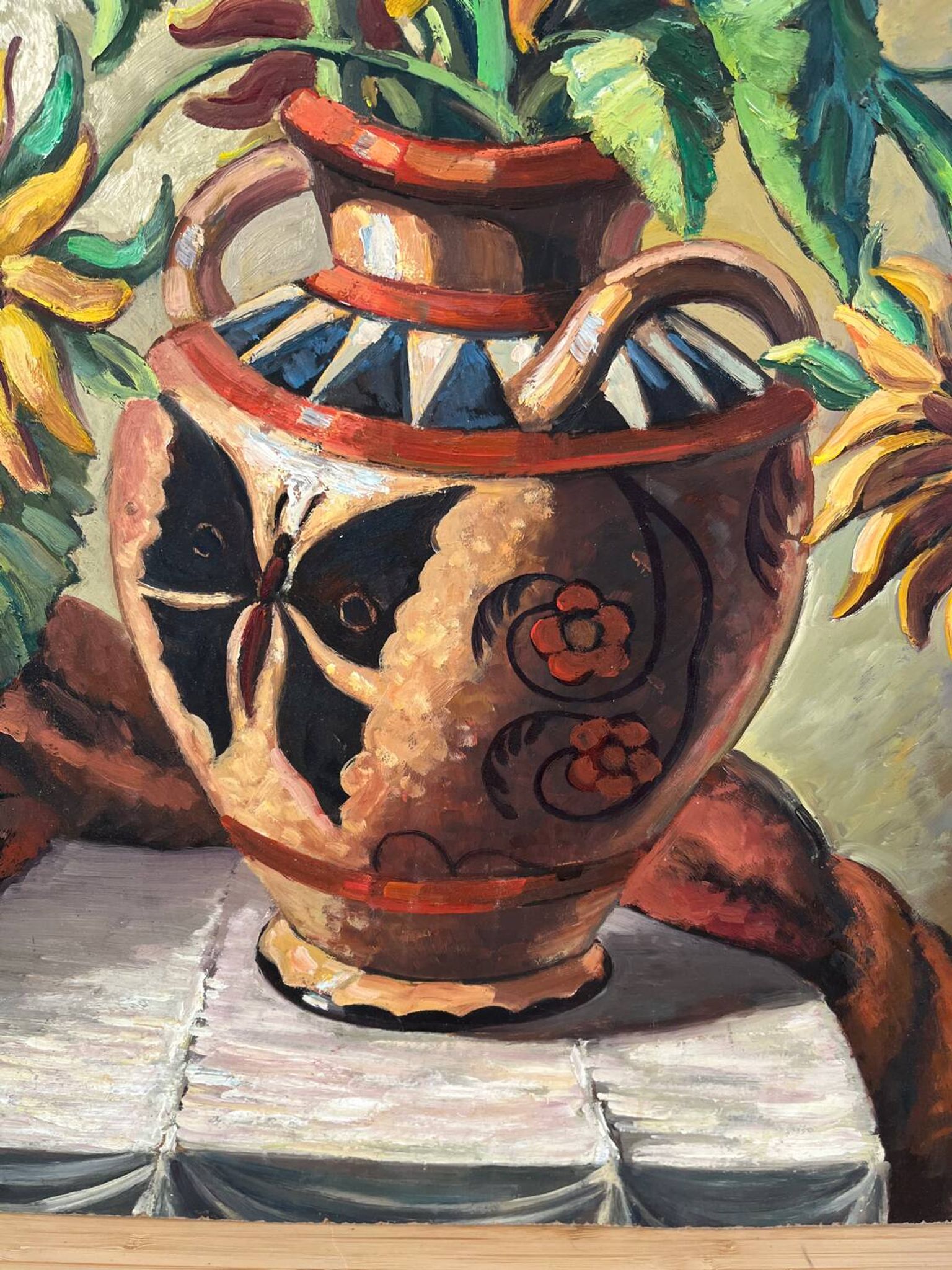 The sunflowers, knife technique on panel.