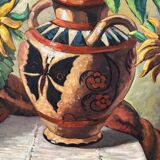 The sunflowers, knife technique on panel.