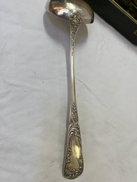 SFAM silver metal punch ladle