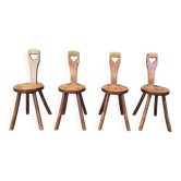 Chaises brutalistes en forme de cœur, années 1960