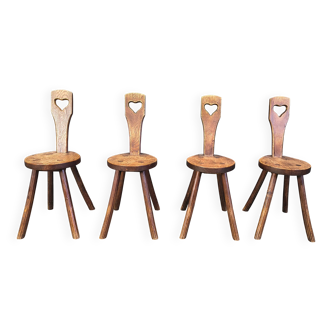 Vintage brutalist heart shaped chairs, 1960s