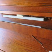 Pair of Danish teak shelves with wall lights, 1960s