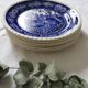 Set of 6 flat plates Villeroy and Boch, blue Rusticana model, vintage