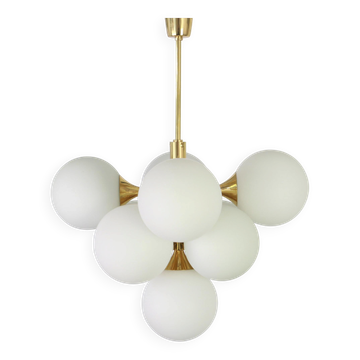 Lustre Atomique en Laiton par Kaiser, Allemagne, années 1960
