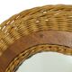 Oval Vintage Mirror Rattan and Teak Boho Style Fifties 51cm