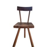 Set of three wooden tripod chairs in oak, raw art.