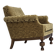 1960s, Danish armchair, furniture velour, carved oak wood.