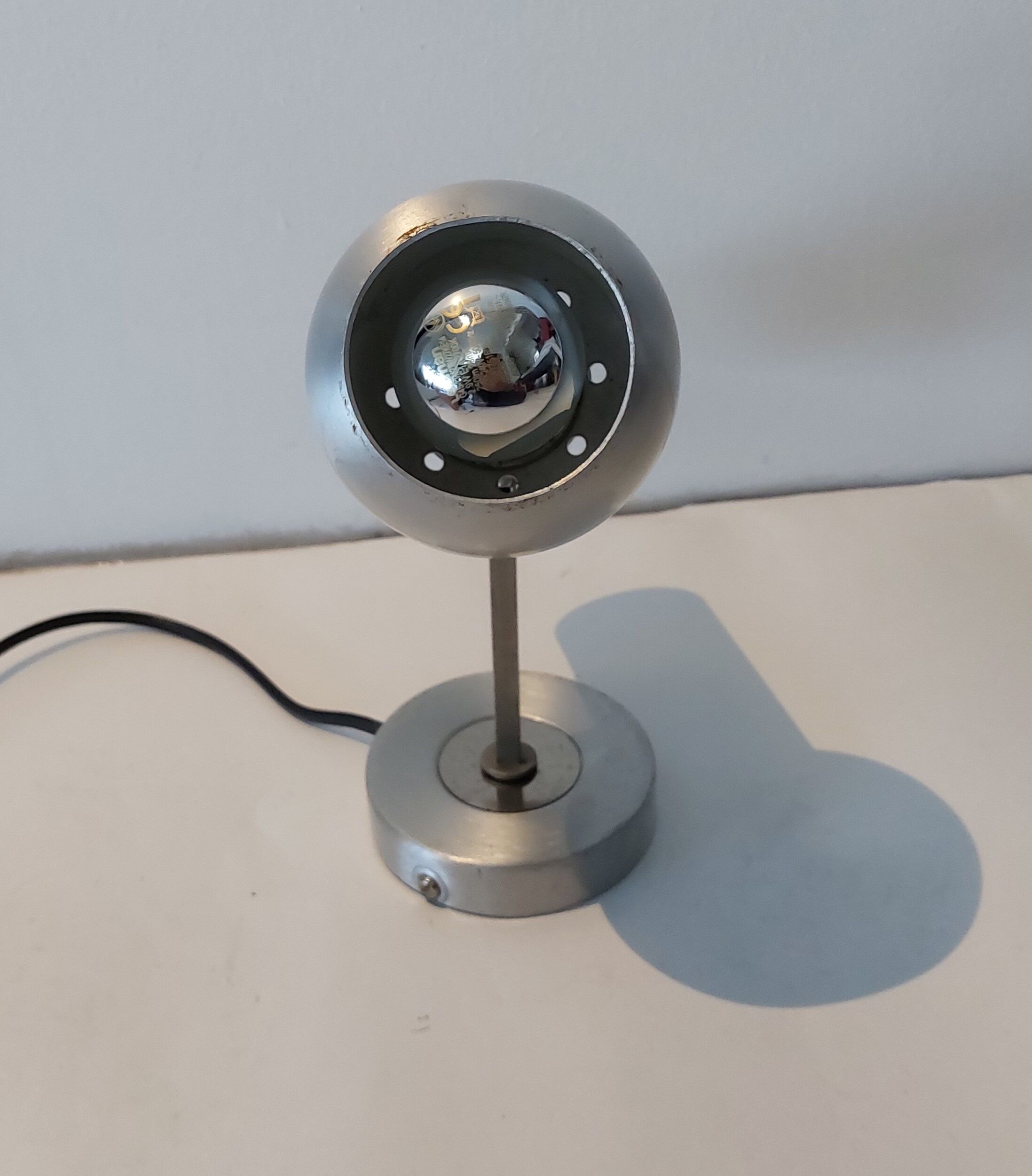 Adjustable wall lamp in brushed aluminum 1960/70