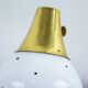 Set of 2 Vintage Mid-Century Table Lamps With Brass Stems And White Shades