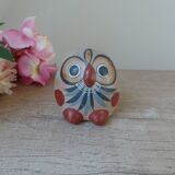 Vintage small mexican owl decor ceramic bird hand painted tonala