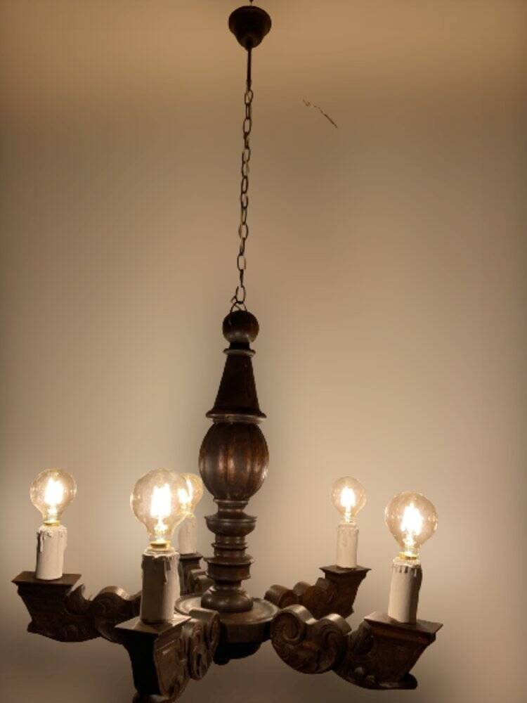 Renaissance wooden chandelier, 1800s