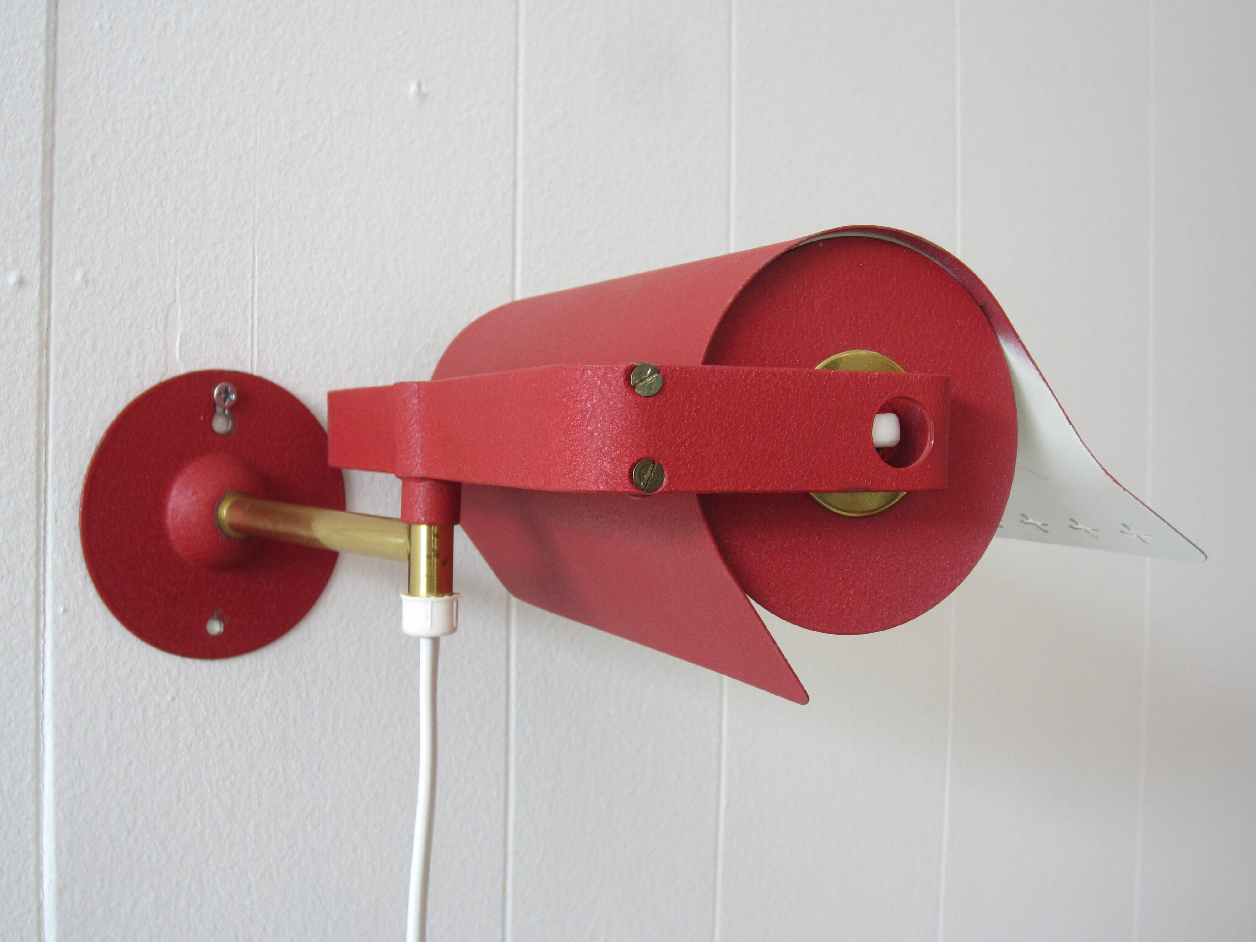 Mid-century Scandinavian articulated wall lamp