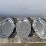 Set of 3 stainless steel dishes / small vintage dishes