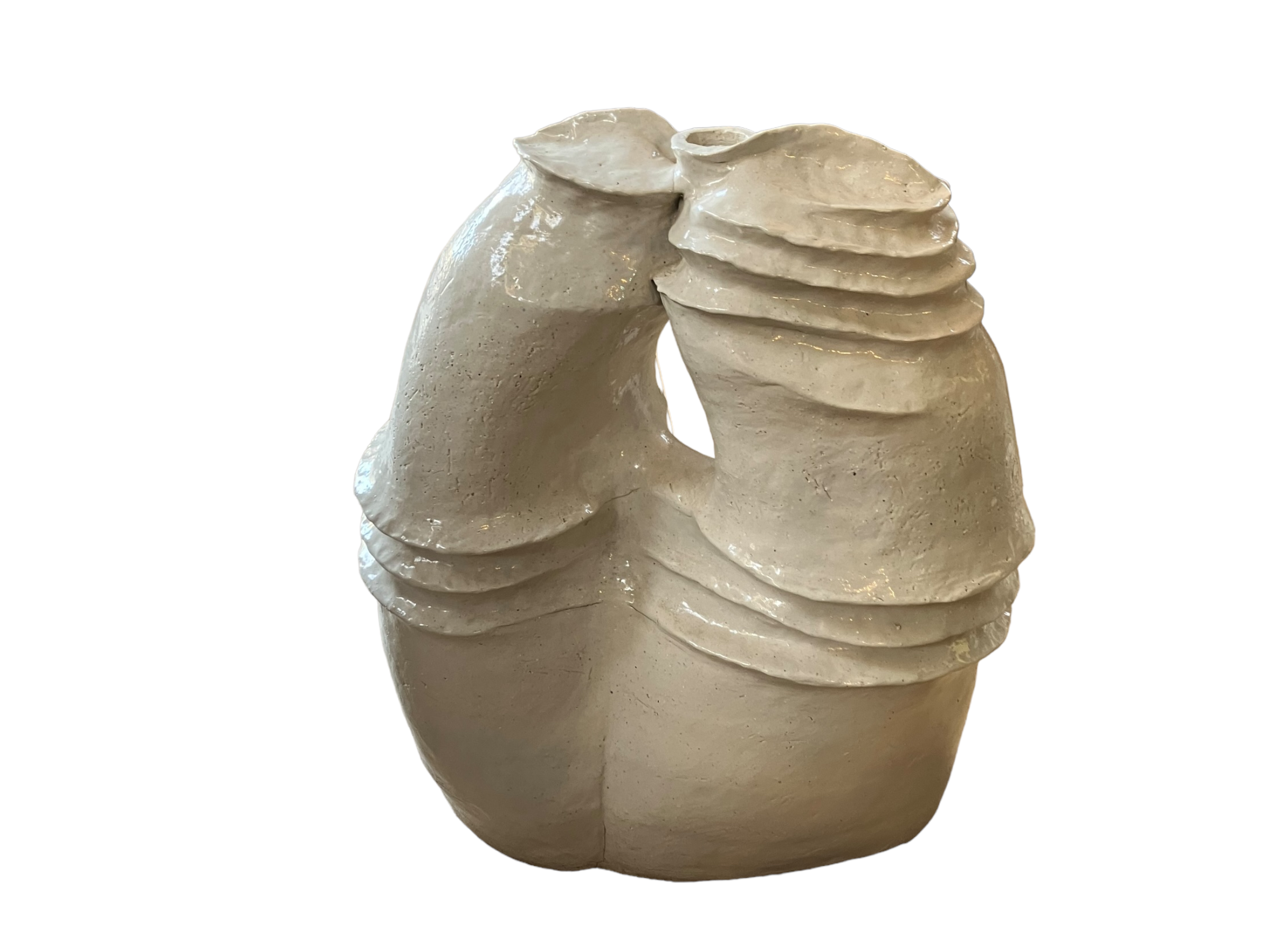 Modernist vase in glazed ceramic