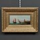 Tableau "Sailboats on the Mediterranean", oil on panel, French school of the 19th century.