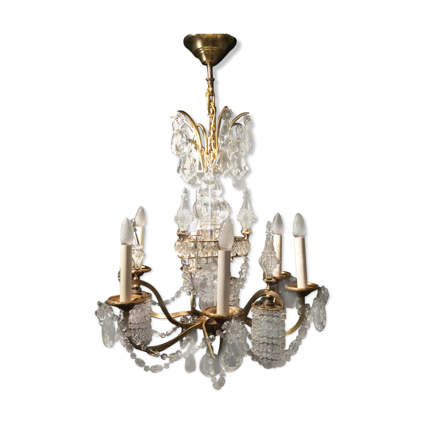 Chandelier bronze and crystal