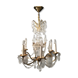 Chandelier bronze and crystal