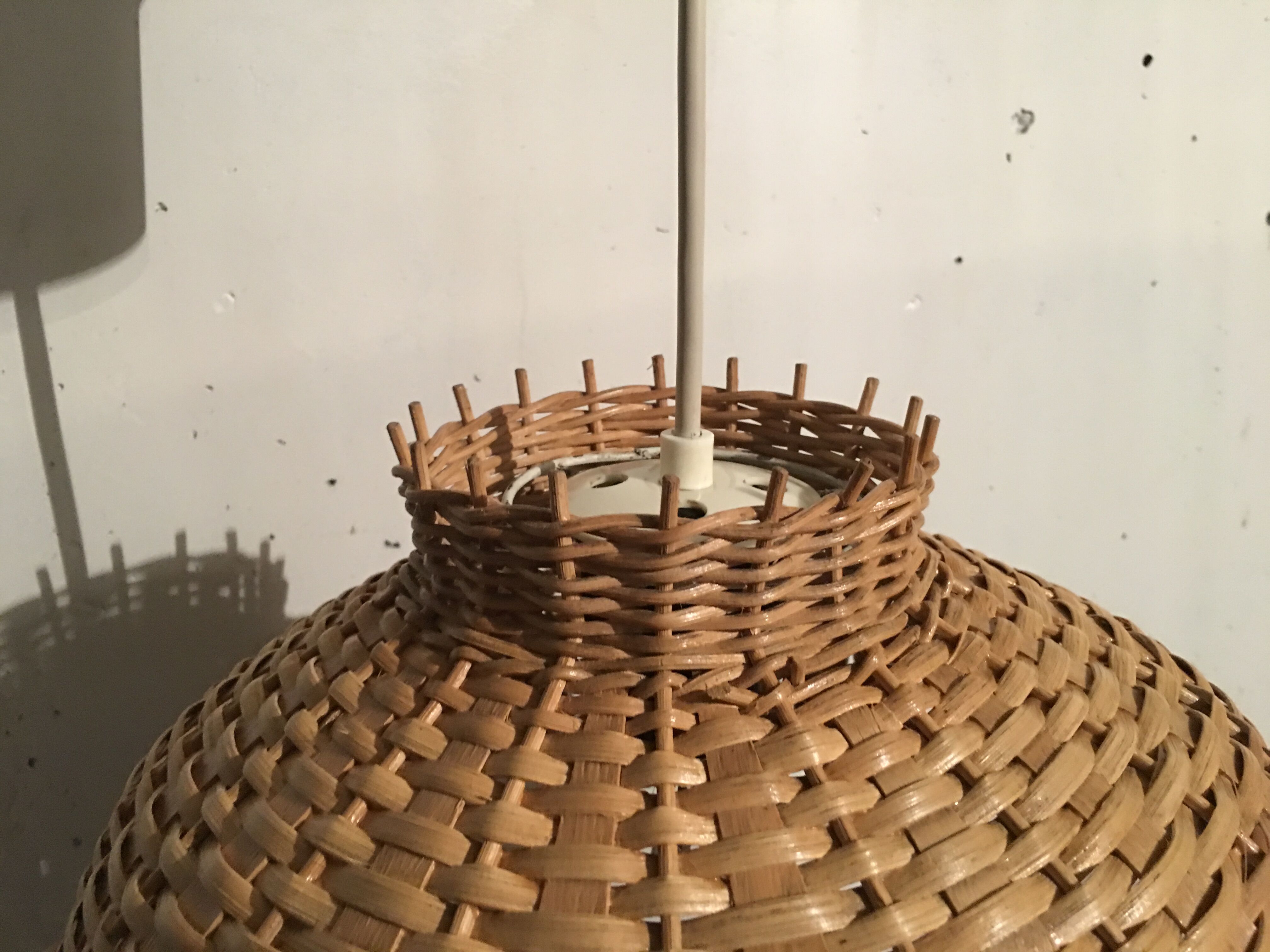 Hanging lamp 60s rattan