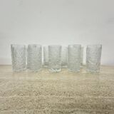 Set of 9 bark glass drink glasses by Goebel charlottenhutte, 1970s, Germany