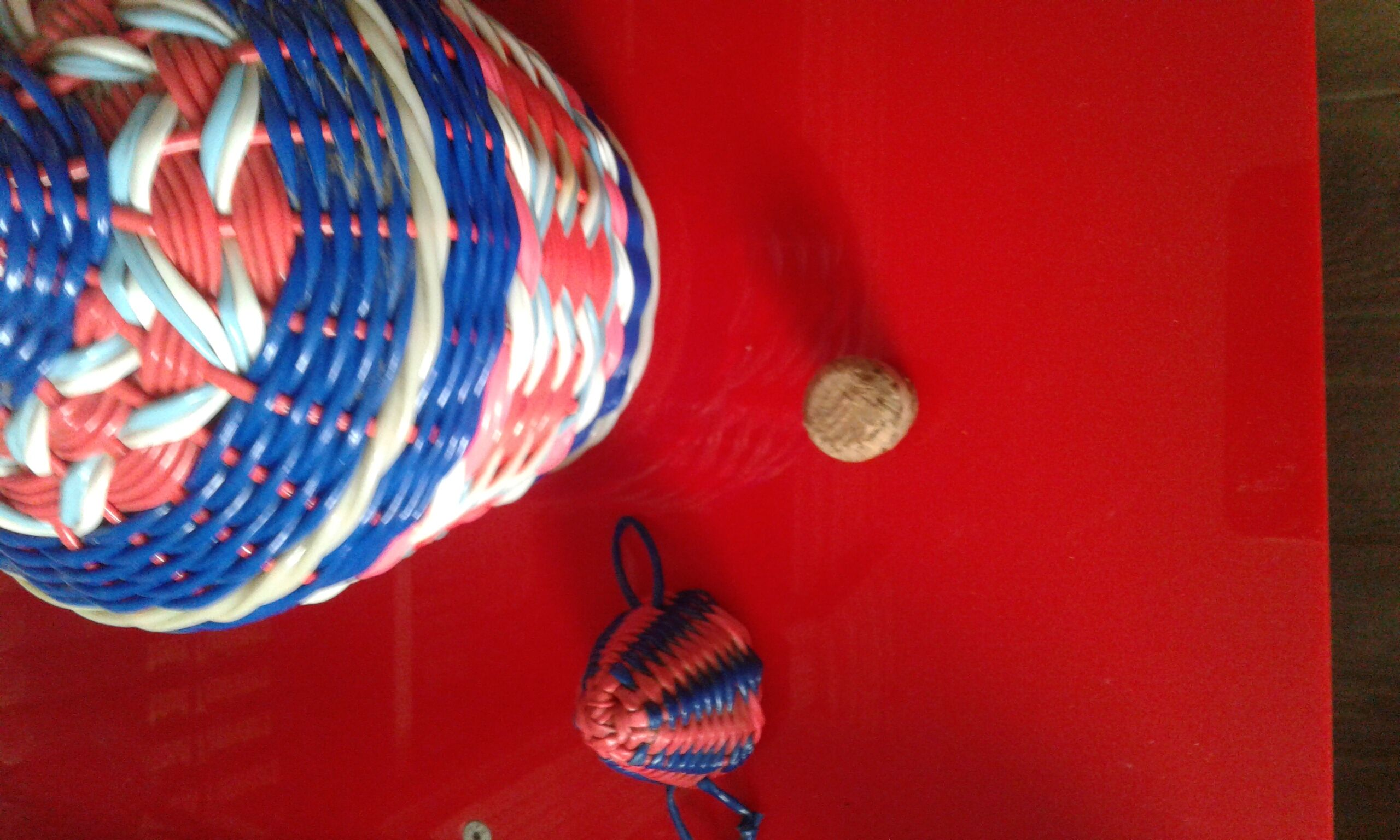 Scoubidou bottle from the 60s