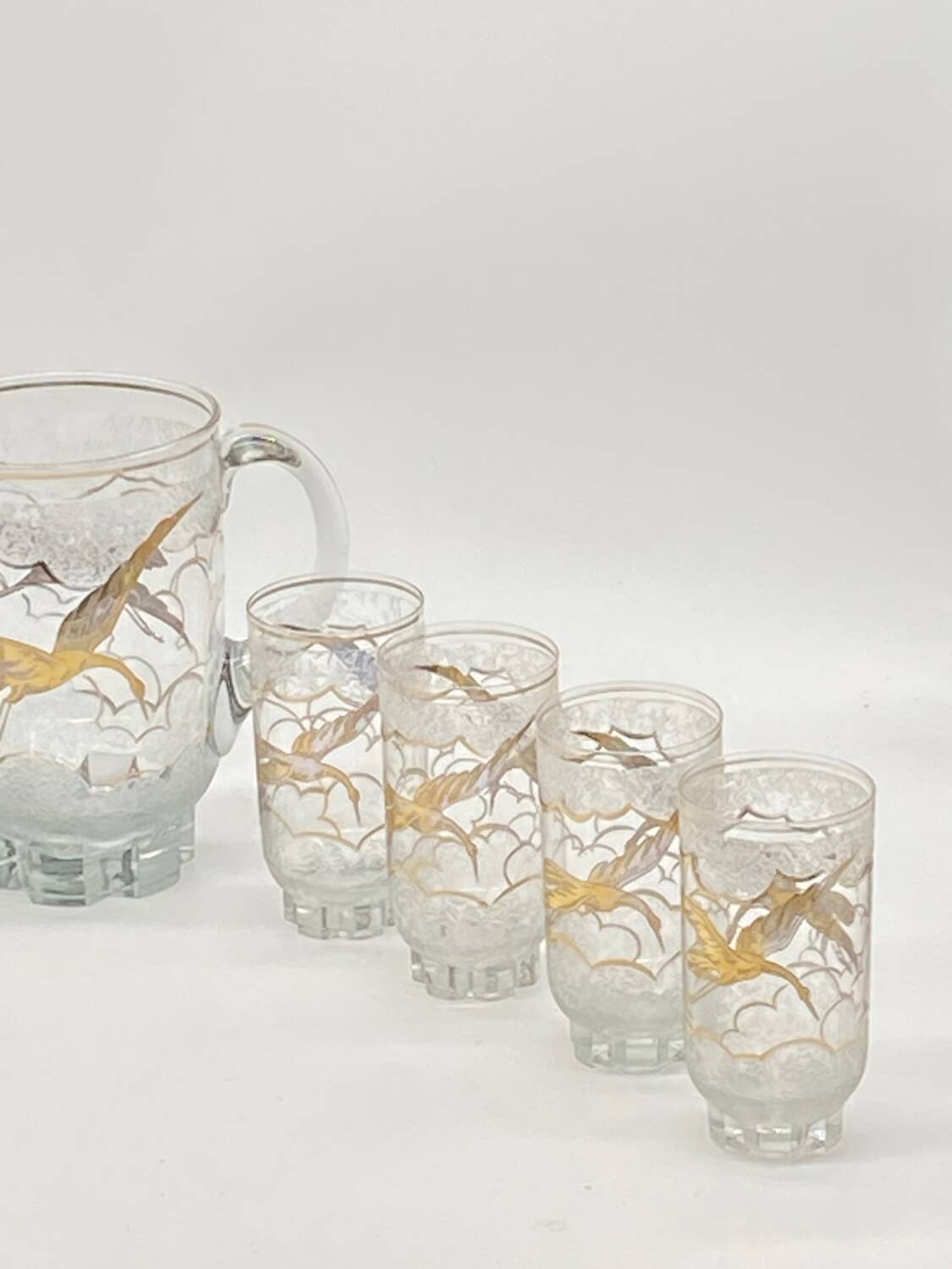 Old orangeade service, golden heron decor, D'Argyl,