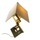 XXL two-tone table lamp in chrome and brass in the style of Willy Rizzo / Romeo Rega.