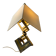 XXL two-tone table lamp in chrome and brass in the style of Willy Rizzo / Romeo Rega.