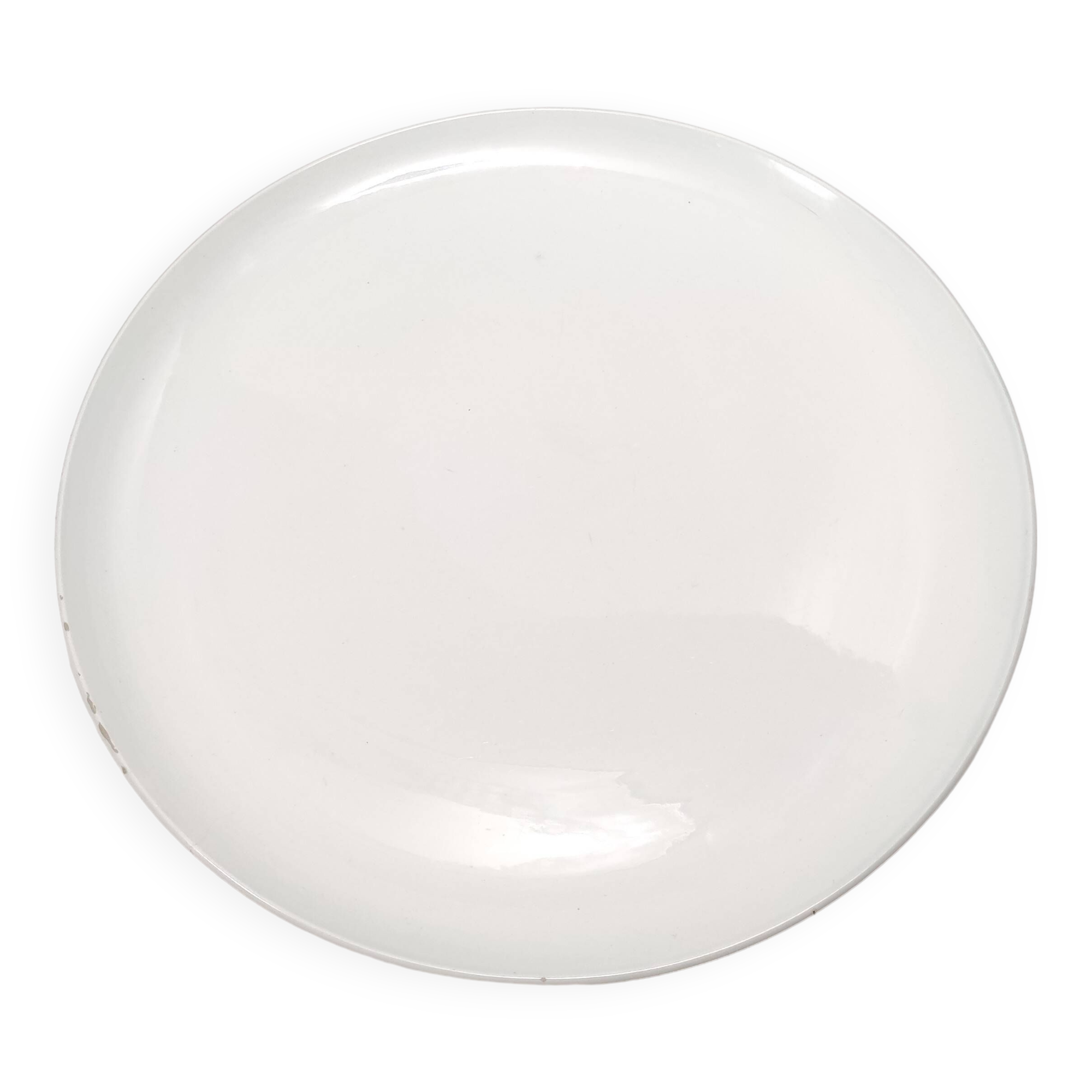 White Lacquered Ceramic Dessert Plate by Ginori Ascribable to Gio Ponti, Italy