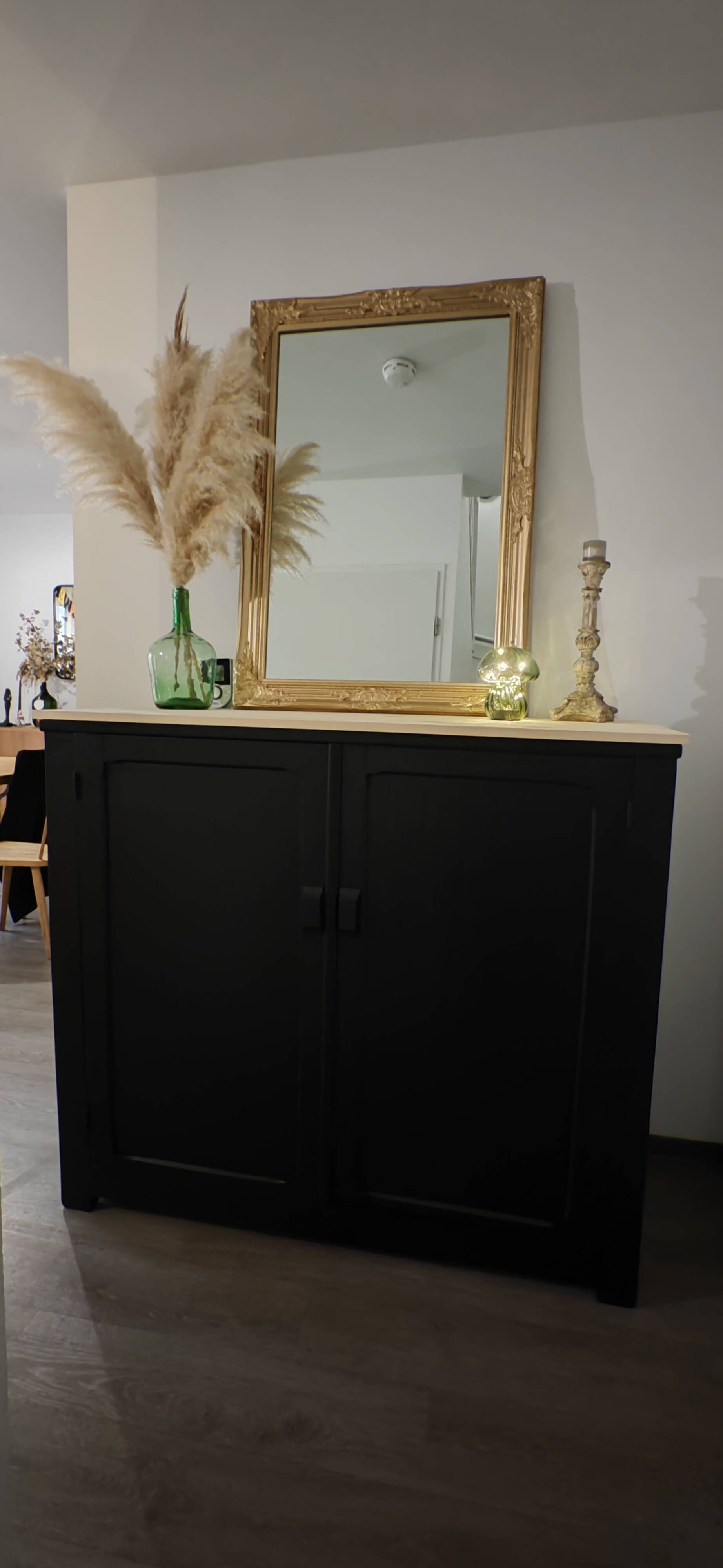 Parisian sideboard in black painted wood